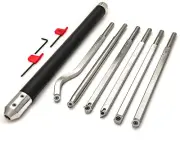 Package of 6 Carbide Simple Woodturning Tools & Handle for Wood Turning Lathe