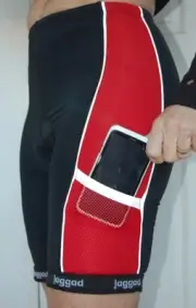 Jaggad Cycling Bike knicks pants shorts Red & Black pockets Mens Womens Ladies