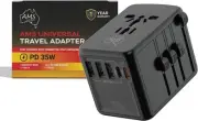 Universal Travel Adapter 35W PD Offers 1xMulti AC Outlet & 2xUSB-C & 3xUSB-A