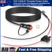 6-feet 2-Pin Threaded Power Cable for Garmin GLS 10 Sonar, GPSMAP, GSD LiveScope