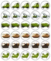 Army Edible Cupcake Topper Icing Birthday Cake Army Tank Decorations (2 Sizes)