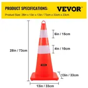 For Traffic Cones 10 28 Inch PVC Orange Reflective Collar Weighted Base Road
