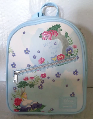NWT - Disney / Loungefly - Alice in Wonderland - Blue Flowers - Mini Backpack