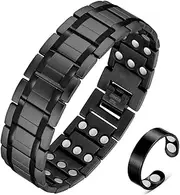 Vicmag 3X Ultra Strength Magnetic Bracelet for Men Arthritis Pain & Carpal Tunnel Relief Titanium Steel Bracelet 3500 Gauss Magnets with Free Adjustment Tool & Jewelry Gift Box