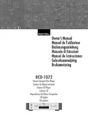 Rotel RCD-1072 CD Player Owners Manual