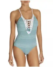 NWT $130 Sz XS Dolce Vita Agave Mojave Lace Up Cross Back Swimsuit One-Piece