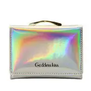 The Latest Popular Ladies Laser Small Wallet Short Wallet Ladies Leather Foldable Card Holder Laser Bright Coin Purse