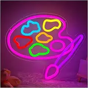 Sign Lamp Paint Palette Neon Sign Art Classroom Decor Artist Palette LED Light Painting Room Decoration Studio Room Aesthetic 31.5cm×27.18cm