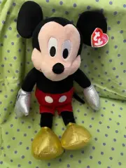Ty Disney Sparkle Classic Mickey Mouse 13" Medium Plush Disney NEW w/tags