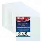 Blank Cotton Canvas Panels 6"x6" 24 Pack Mounted Art Boards Paint Supplies Craft