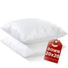 YSTHER Down Feather Throw Pillow Inserts 20x20 Set of 2 Firm Large Lumbar Pil...