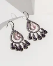 Purple Crystal Chandelier Drop Earrings