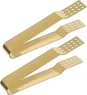 STOBAZA 2Pcs Stainless Steel Tea Bag Tongs Multi Use Sugar Serving Tongs for Kitchen Compact Design Non Slip Grip for Tea Bags and Sugar Cubes