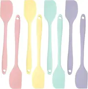 Realand 8pcs Pastel Color Silicone Spatula, 8.5 Inch Rubber Spatula, Heat-Resistant Non-Stick Small Spatula Silicone Mini Baking Spatula Set for Cake Cream Kitchen Gadgets (Mixed Color)