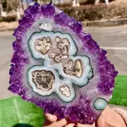 259G Natural high-quality Amethyst agate quartz cluster slice crystal mineral