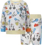 [Disney] Mickey Mouse Boys Sweatshirt and Shorts outfit Set 2 Piece Mickey and Friends for Toddlers and Little Kids