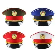 Men Army Hat Star Badge Officer Cap Soldier Fancy Dress Military Costume Vintage