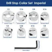 8Pcs Drill Stop Collar Set Drill Bit Depth Stop Split Ring Drill Depth beLvP