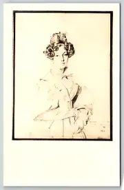 c1950s MME Raoul Rochette J.D. Ingres Art Portrait Vintage Postcard