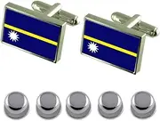 [Select Gifts] Shirt Dress Studs Nauru Flag Cufflinks