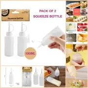 4/8x 100ml White Squeeze Bottle with Tip Cap Glue Craft Sauce Applicator Bottles