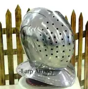 Medieval Helmet Reenactment knight Bascinet armor 16ga Reproduction Helmet A145