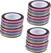 FRCOLOR 90 Rolls Decorative Tape Nail Art Decoration Stickers Manicure Striping Tape Nail Art Striping Tape Striping Tape Line Manicure Accessories Gold and Silver Thread Slitting