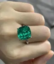2.50 Ct Square Cut Natural Emerald Diamond Proposal Ring 14K solid White gold