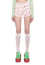 [Dolls Kill X Strawberry Shortcake] Ladybug Summer High Waisted Shorts