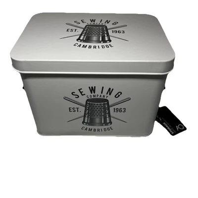 Robley Sewing Cambridge 1963 Metal Storage Box - Light Grey New 8.75"X6.25X6.25