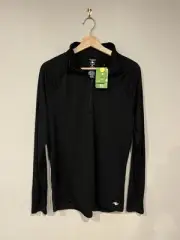 Athletic Works Dri More Black Quarter Zip Slim Small S New NWT