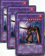 3 X YU-GI-OH ELEMENTAL HERO FLARE NEOS 1ST ED SILVER RARE MINT DP03-EN013
