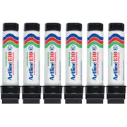 Artline 130 Permanent Marker 30mm Chisel Nib Black Box 6