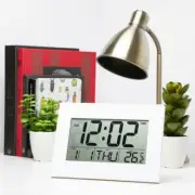 NEW Checkmate Warren Calendar Digital Wall & Alarm Clock, 23cm