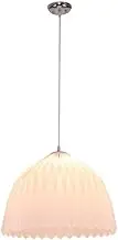 CJLWSLCO White Iron Pleated Craft Acrylic Pendant Lightled Bedroom Study Living Room Dining Room Decoration Hanging Lamp LEDE27 Light Source Chandeliers Modern Simple Home Lighting Fixtures Indoor Adj