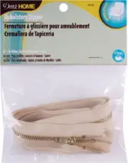 Dritz 44228 Brass Upholstery Zipper 30"-Beige