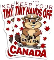 Keep Your Tiny Hands Off Canada Magnet - Funny Canadian Beaver - Souvenir Fridge - Out Eh - Durable Material for Car Truck Toolbox Any Metal Surface - EPLM0012-FBA