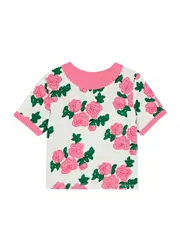 Mini Rodini Kids Rose-print Cotton T-shirt - White - 116/122 (6 Years) 116/122 (6 years)