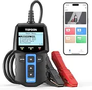 TOPDON Car Battery Tester TOPDON BT100W,Bluetooth Battery Tester 12V,100-2000 CCA Alternator Tester Digital Battery Load Cranking System Tester,w/Battery Library (Handheld+Bluetooth) (BT100W-UK)