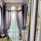 luxury classical European Embroidery Velvet cloth valance curtain tulle M1628