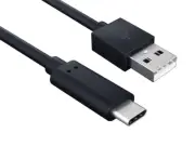 1m USB 2.0 Type-A to Type-C Male Cable 480 Mbps 5V/3A, Black