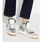 Saint Laurent SL80 Metallic Leather HighTop Sneakers Futuristic Cyberpunk 35/5
