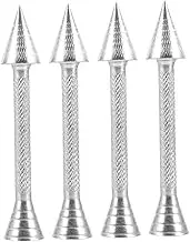 Ciieeo 4pcs Aluminum Alloy Cake Decorating Sticks: Flower Nails for Icing Roses - Baking Pastry Cone Holders - Cake Decorating Tools for Home and Bakery