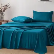 Lakora Microfiber Bed Sheet Set - Single Size 3PC (Fitted Sheet, Flat Sheet, Pillowcase) - Ultra Soft Breathable Bedding - Luxury Hotel Style (Biscay Blue,Single)