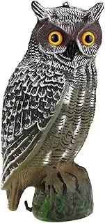 Solar Powered Owl Hunting Decoy Bird Scarer Deterrent Control Garden Decor(Regular)