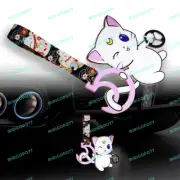 Car Accessory JDM Sailor Artemis TSURIKAWA Ring Black Cats Nylon Handle Strap X1