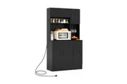 167cm Tall Pantry Kitchen Storage Cabinet w/Adjustable Shelves Buffet Cupboard Black