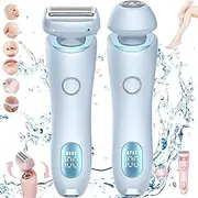 Livora Electric Razor, Livora Razor, Silk Glide Pro, Epilator Painless for Home, 2 in 1 Electric Shaver Razors for Women, Bikini Trimmer for Pubic Hair, Wet & Dry (Blue)