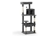Petzly Cat Tree Tower Scratching Post 142cm Dark Grey