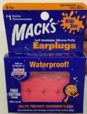 Mack's Kids Earplug 4PAIR Soft Moldable Silicone Putty Safe Waterproof freedecal
